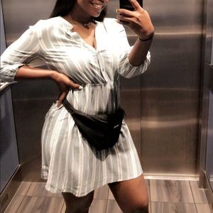 Blue and White Striped Dress